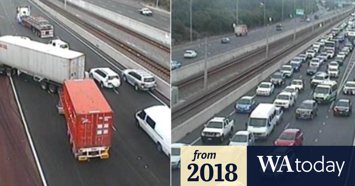 Perth traffic crash Nine separate crashes on WA roads as Perth peak hour grinds to a halt
